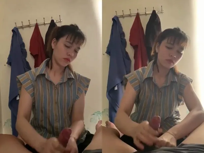 Anh trai đi vắng, ép vợ sắp cưới của anh trai sục dương vật xuất tinh